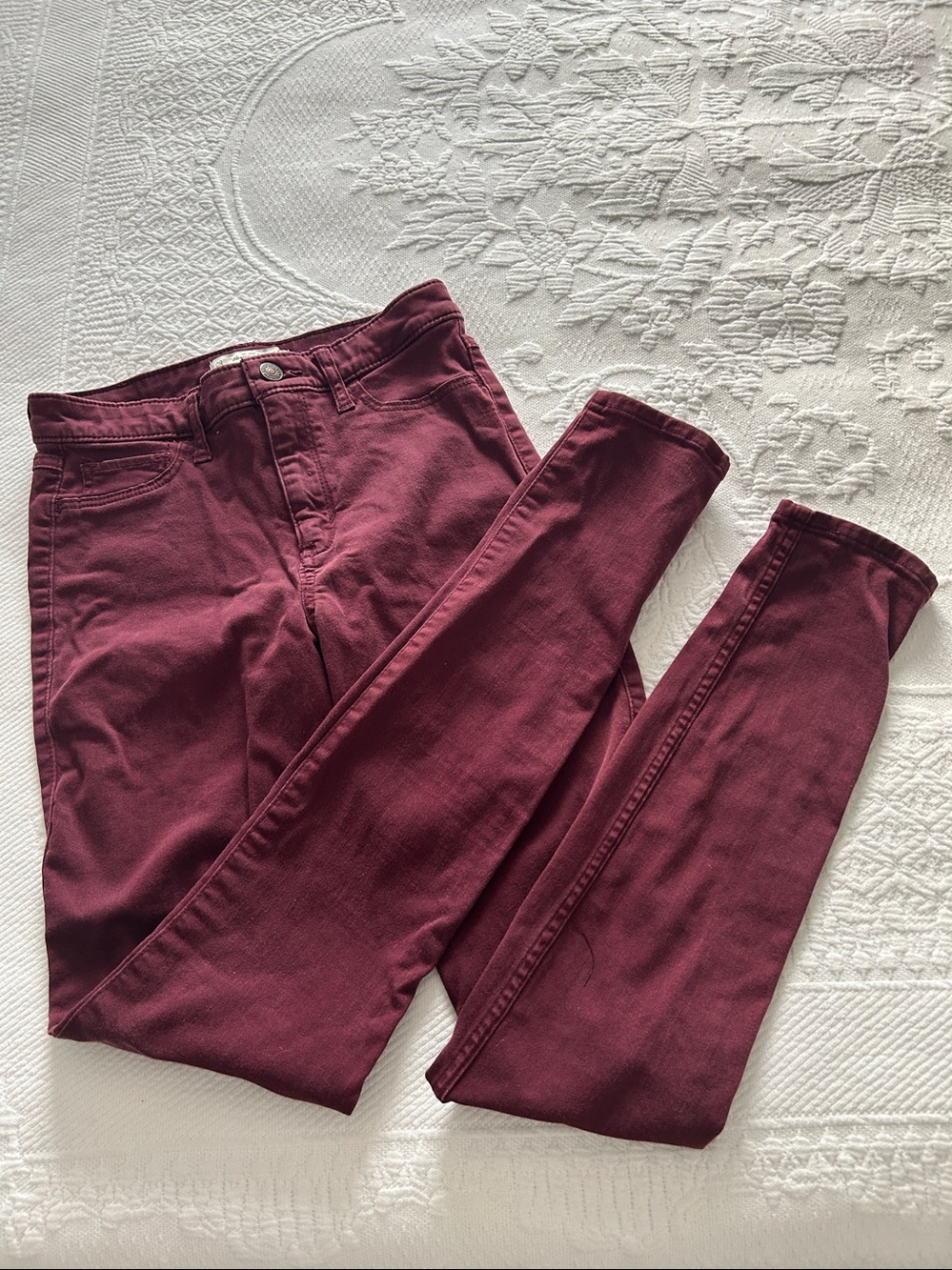 Abercrombie & Fitch straight leg Maroon jeans 25x31
